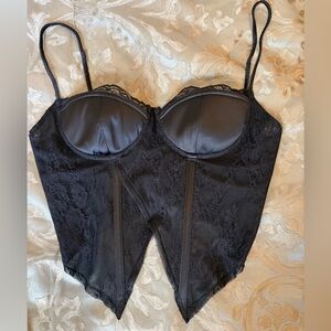 Guizio Black Lace Corset Top